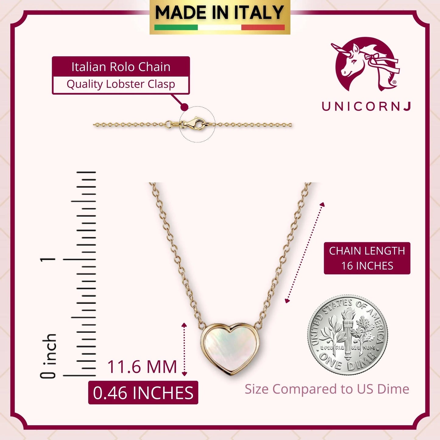 "Just For You" Set - 14K Yellow Gold Heart Leverback- Earrings and Pendant Necklace Mother Of Pearl