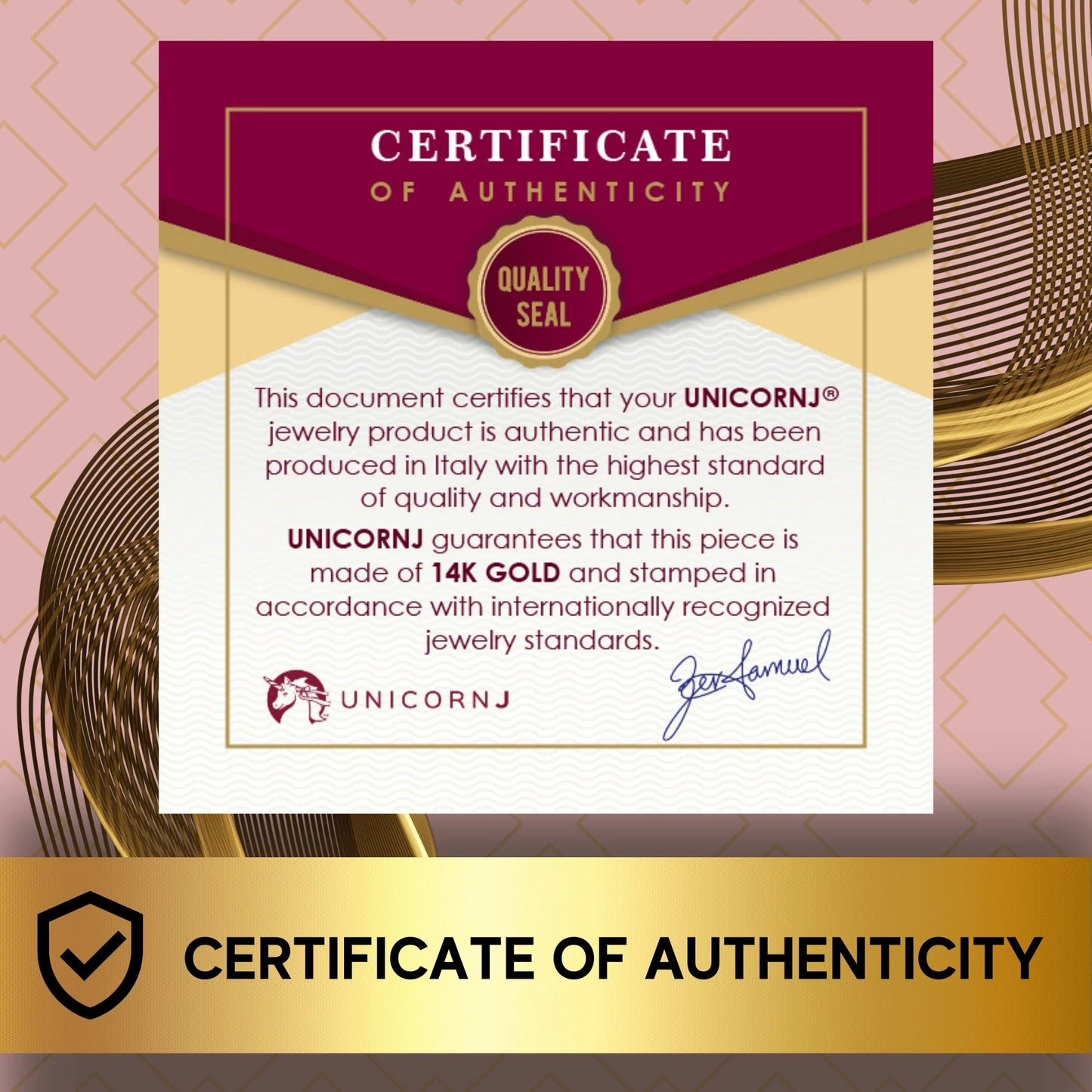 14K Yellow Gold Engravable Personalized Vertical Bar Pendant Necklace Polished Shiny On Cable Chain Italy