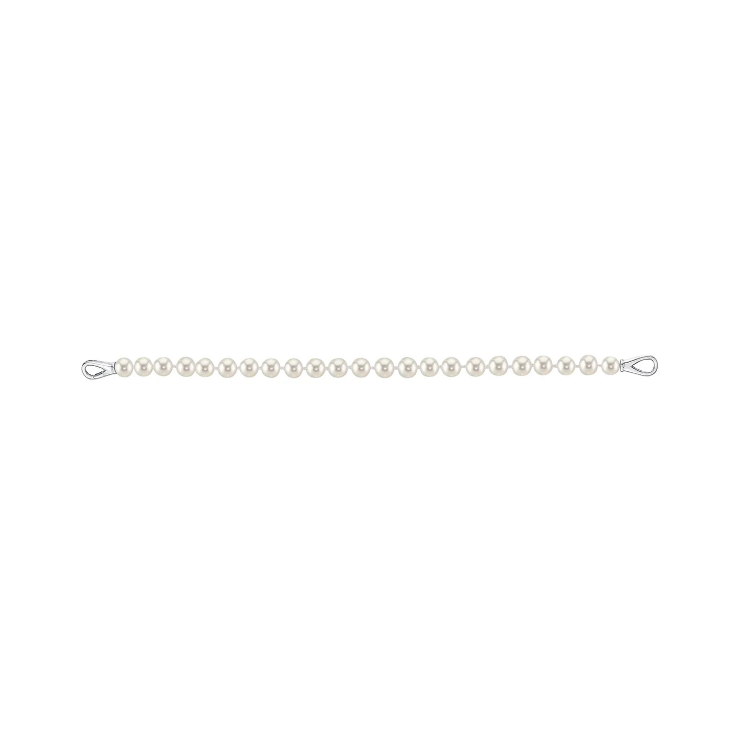 MASSETE White Round Freshwater Cultured Pearl Bracelet For Women Sterling Silver Lobster Clasp Modern 6.5mm 7"