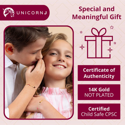 UNICORNJ Kids ID Bracelet 14K Yellow Gold For Boys Figaro Chain Car Italy 5.5" by Dal'lusso