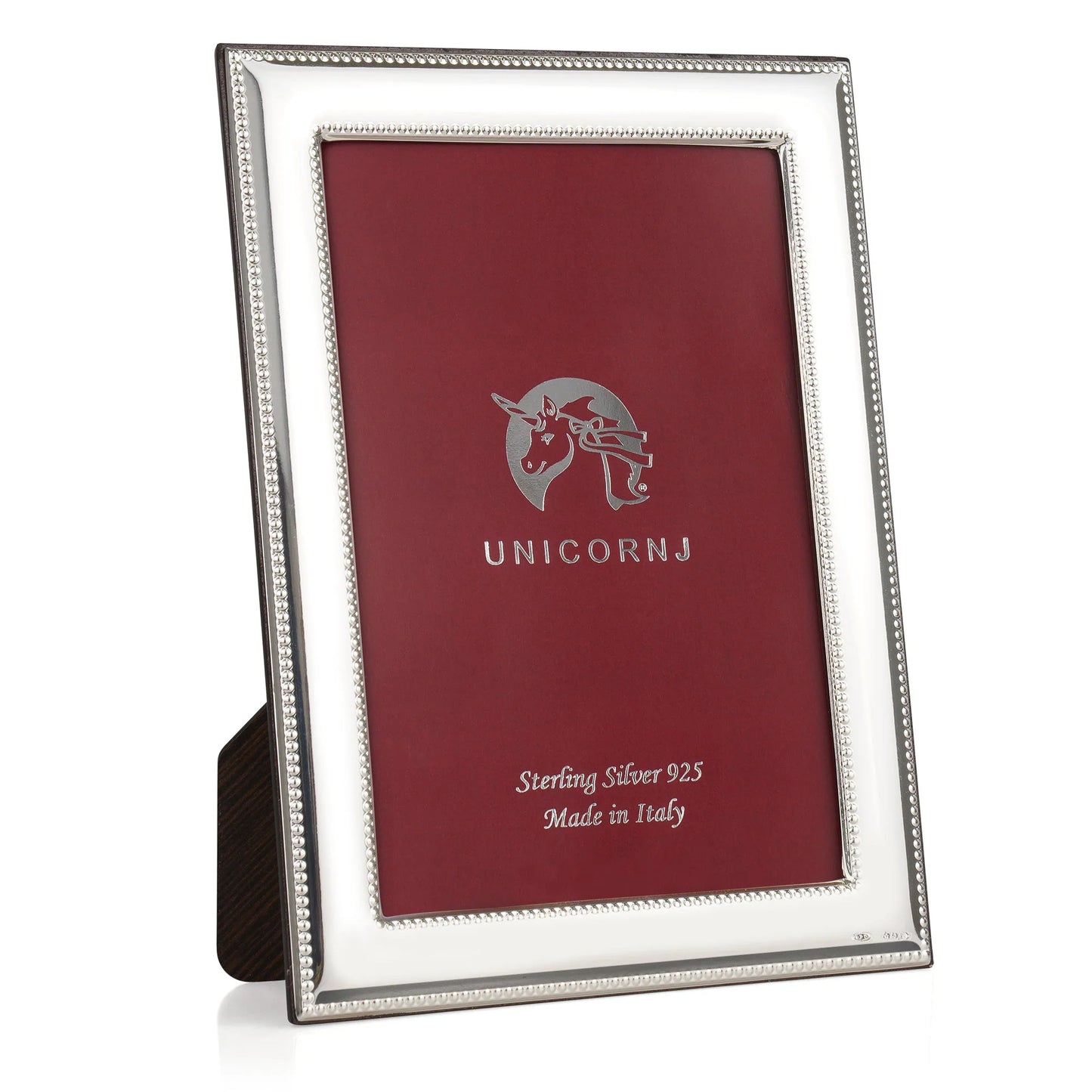 UNICORNJ Sterling Silver 4x6 Picture Frame Beaded Design 3/4" Inch Border Made In Italy