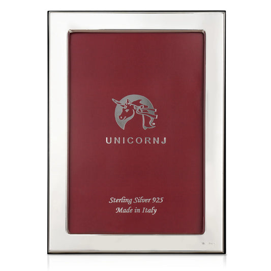 UNICORNJ Sterling Silver 4x6 Picture Frame Plain Polished 1/2" Inch Border Made In Italy