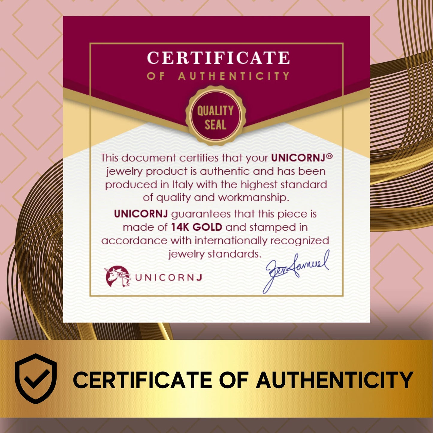 UNICORNJ Kids ID Bracelet 14K Yellow Gold For Boys Figaro Chain Car Italy 5.5" by Dal'lusso